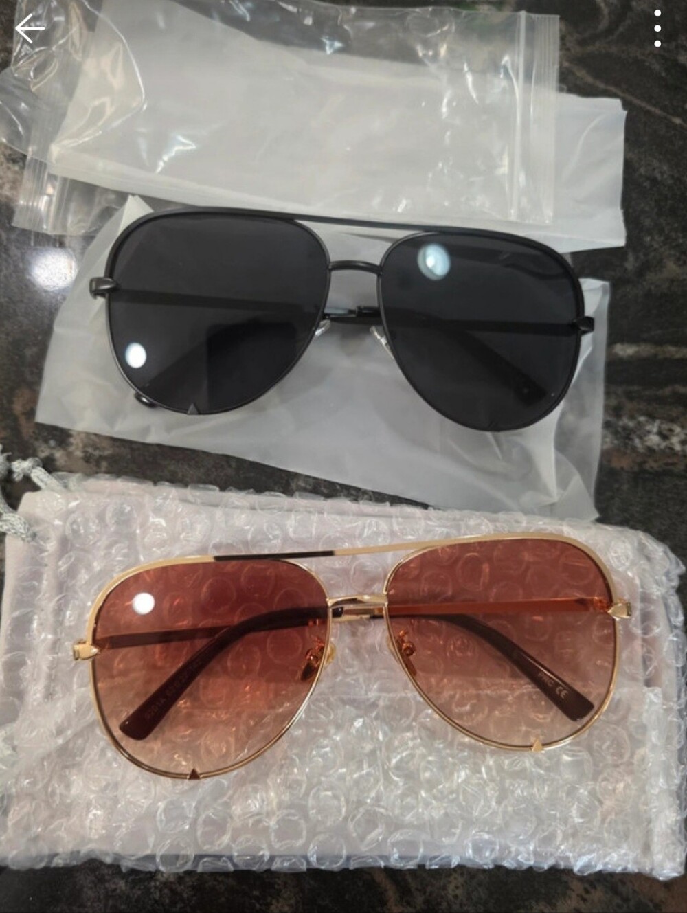 Men's Aviator Sunglasses - Black and Brown Lenses